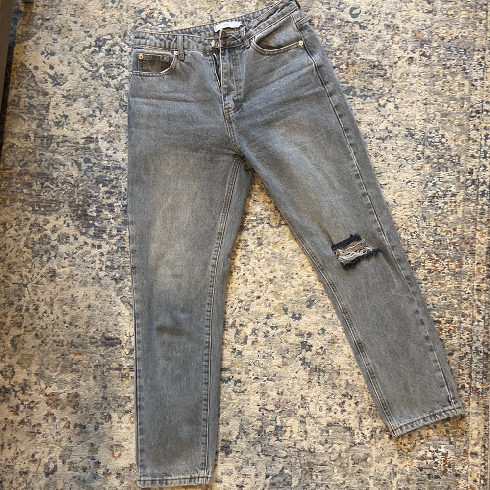 High Waist Grey Jeans